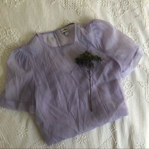 ☀️Silky Lavendar Puffy Sleeve Top-Small